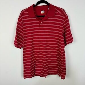 Callaway Red Striped Short Sleeve Polo Golf Performance Top